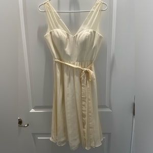 BHLDN Quillaree Sweetheart Neckline with tie detail cream dress, 0